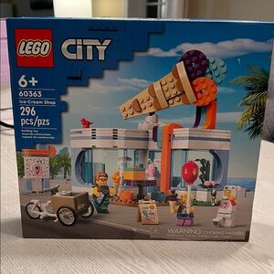 LEGO City Ice-Cream Shop with Orange and Blue Accents